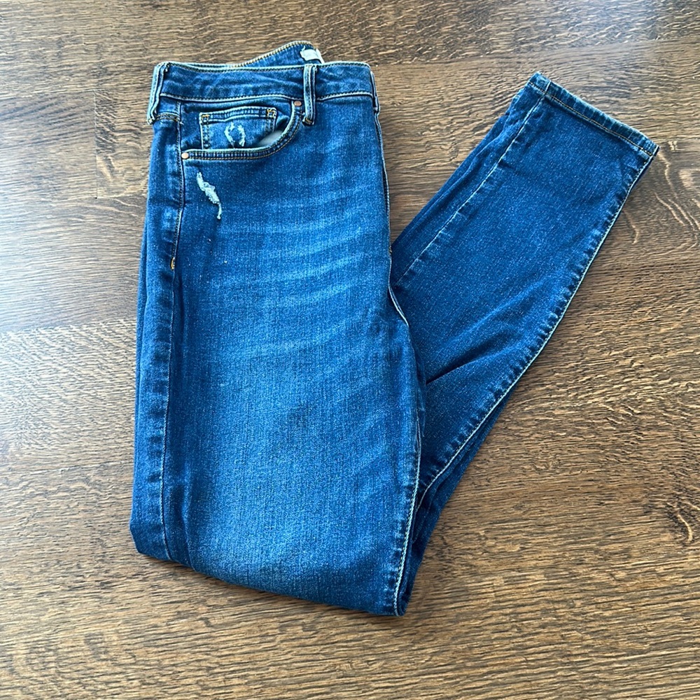 Forever 21 - Dark Wash Ripped/Lightly Distressed Jeans